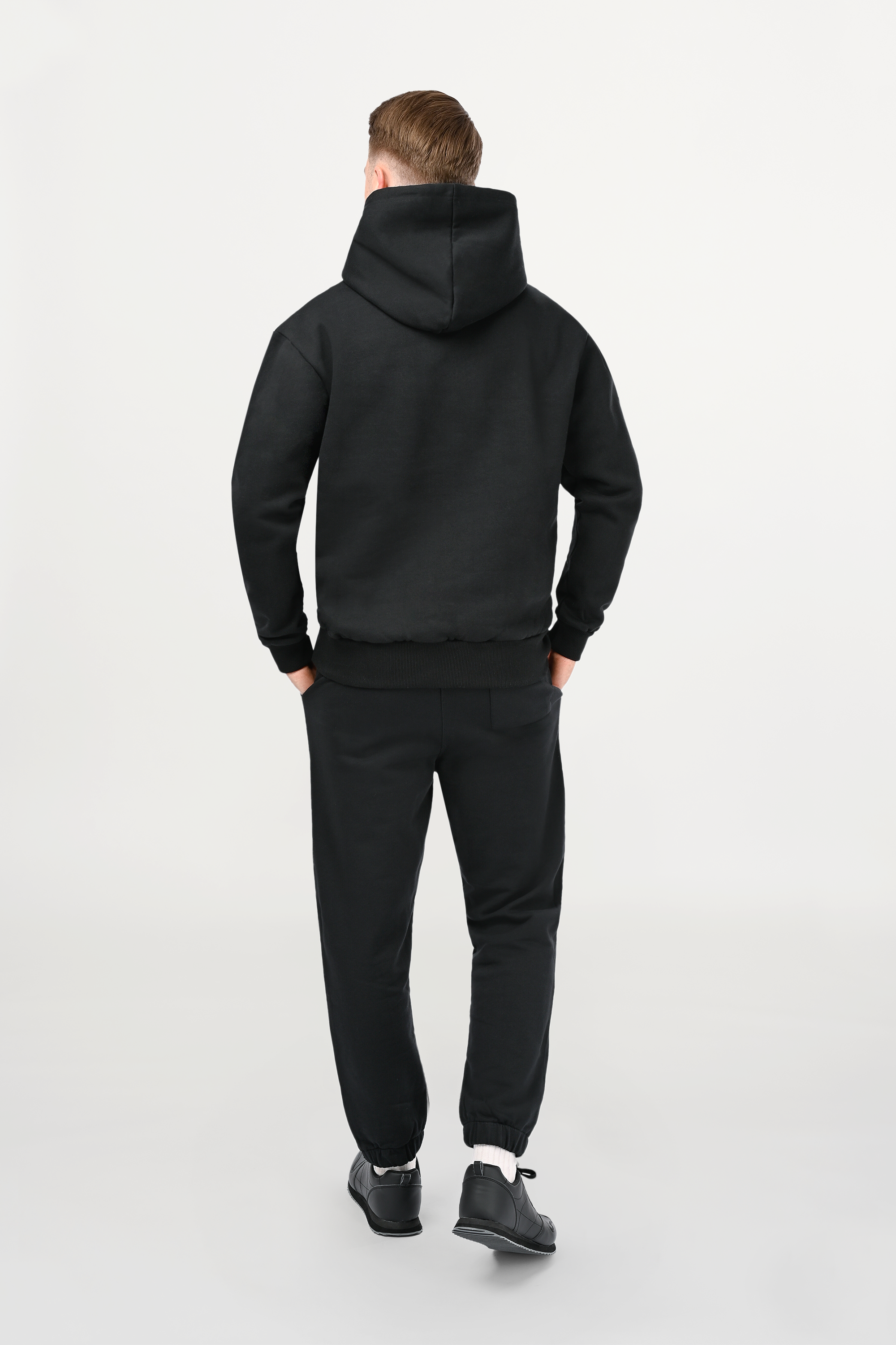 Black Cotton Track Pant – EN Monogram Anthracite/White